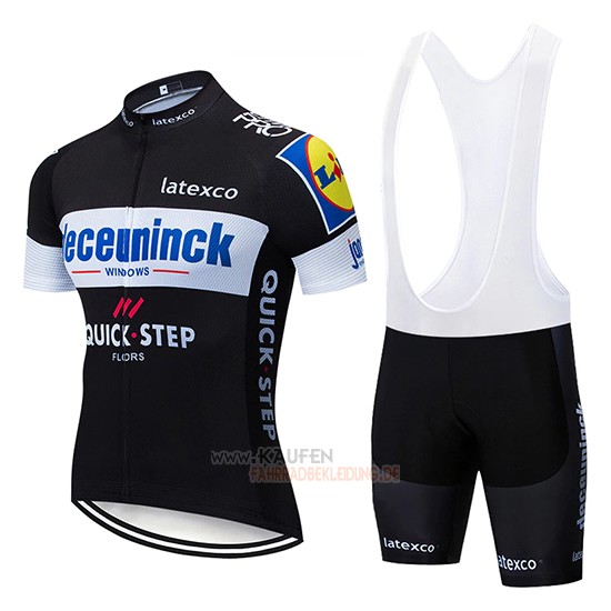 Deceuninck Quick Step Kurzarmtrikot 2019 und Kurze Tragerhose Shwarz Wei